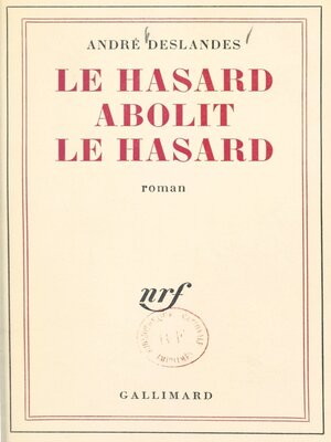 cover image of Le hasard abolit le hasard